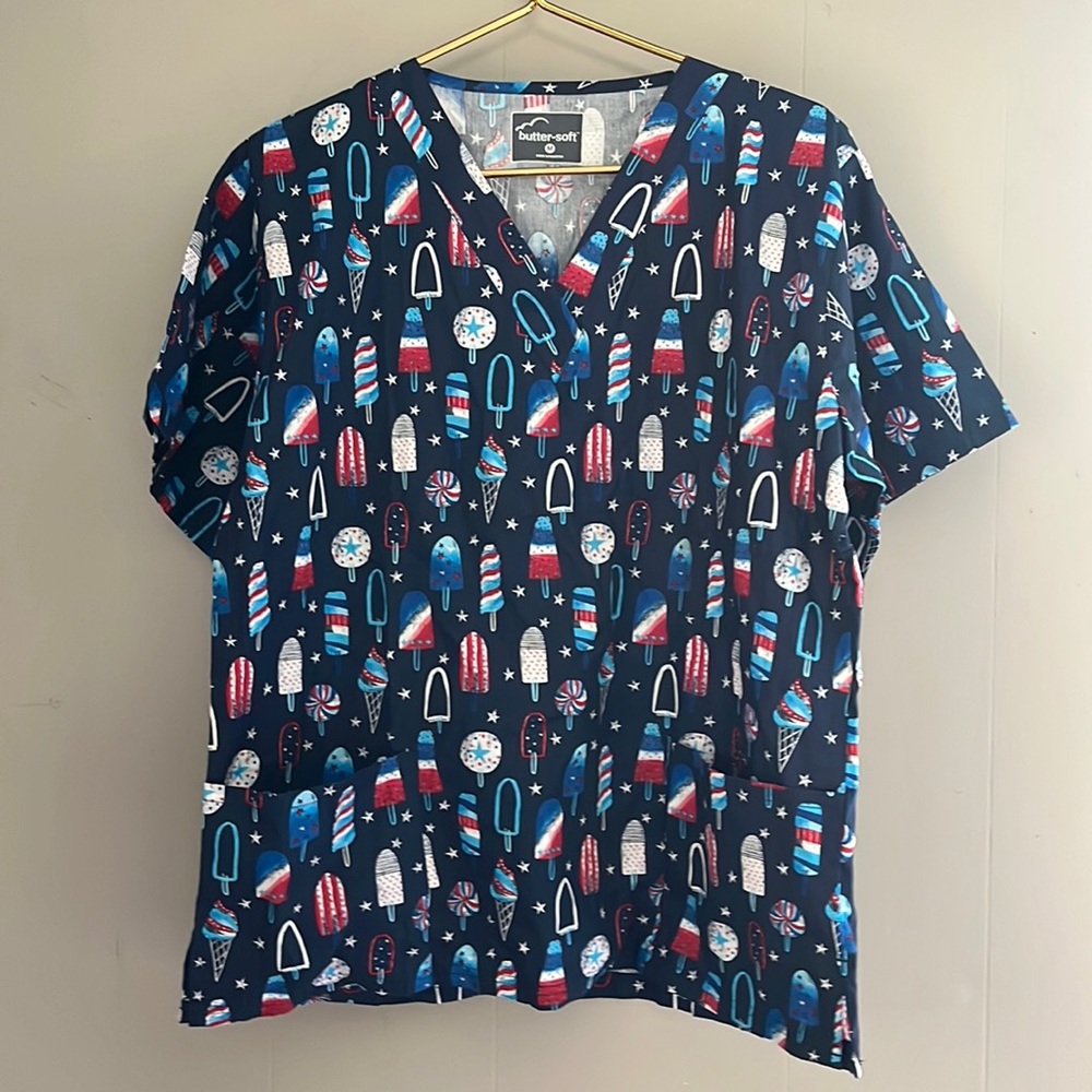 Butter Soft | 4th of July Scrub Top